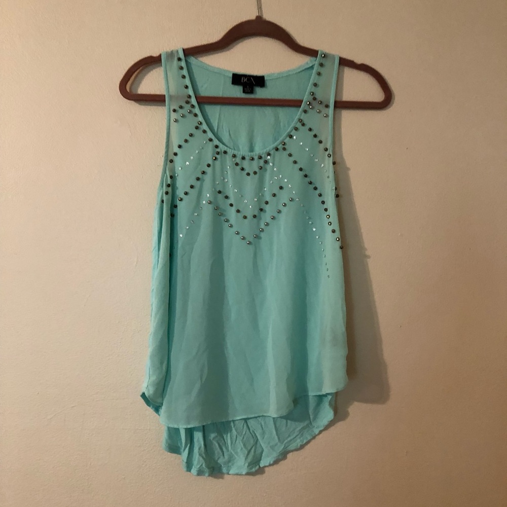 Blue Top with Beads